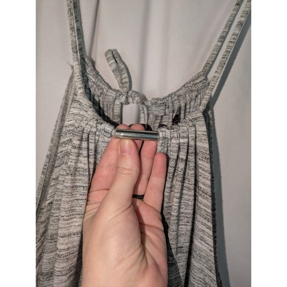 Banana Republic Dress M Women's Gray Marled Adjustable Straps Maxi Slits Cutout - Picture 4 of 11